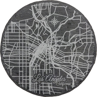 Los Angeles, California Round Slate Coaster