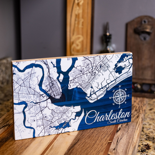 Custom Elevated Printed Wood Map
