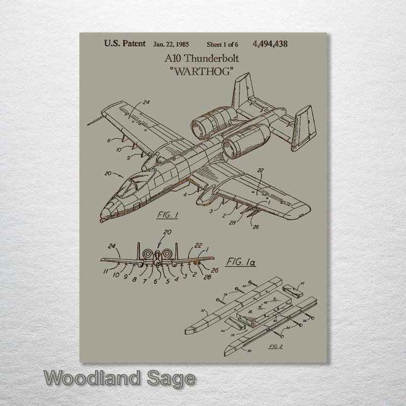 A10 Thunderbolt Jet US Patent - Fire & Pine