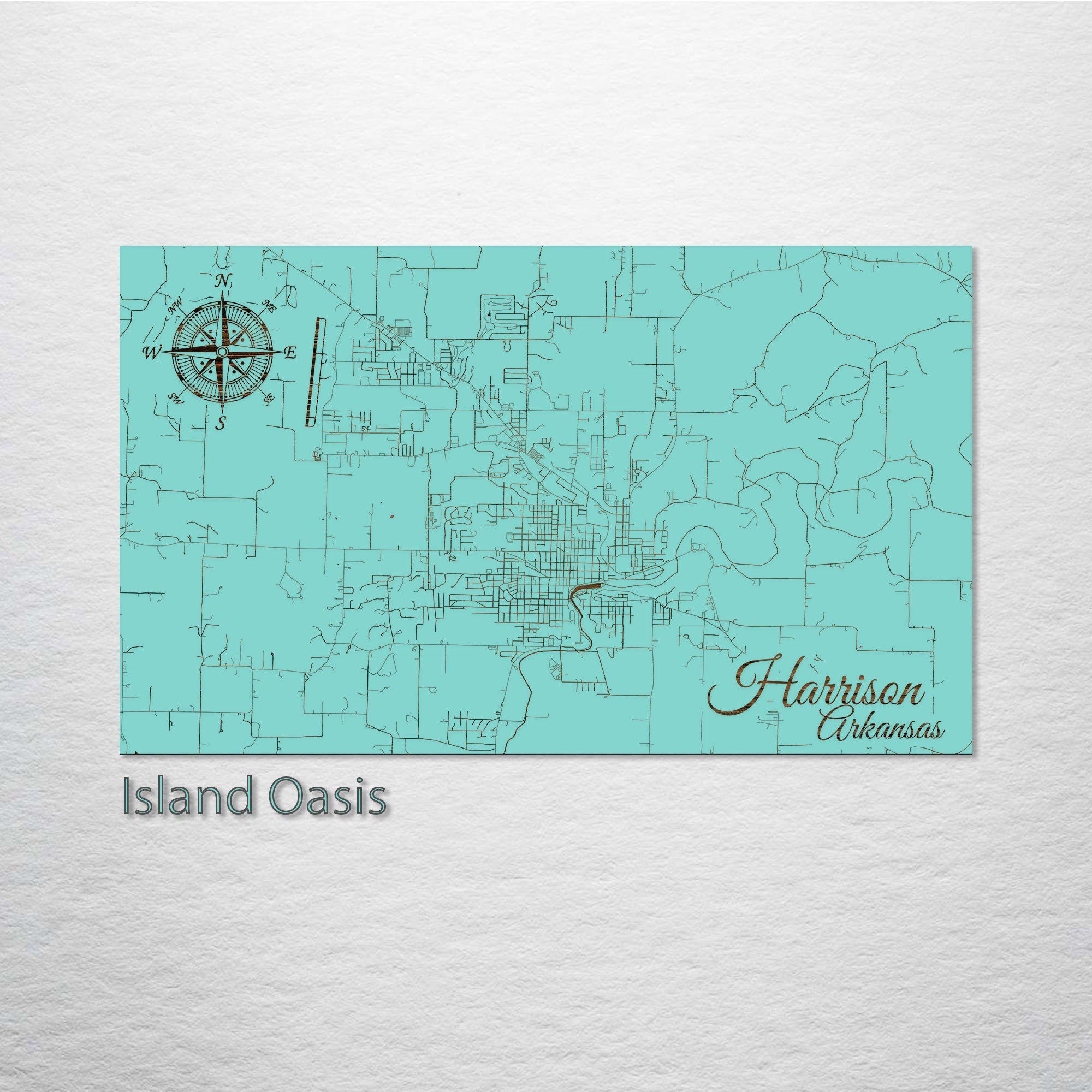 Harrison, Arkansas Street Map Fire & Pine