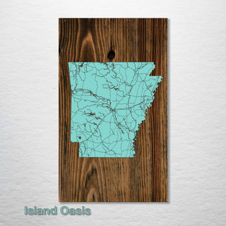Arkansas Isolated Map - Fire & Pine