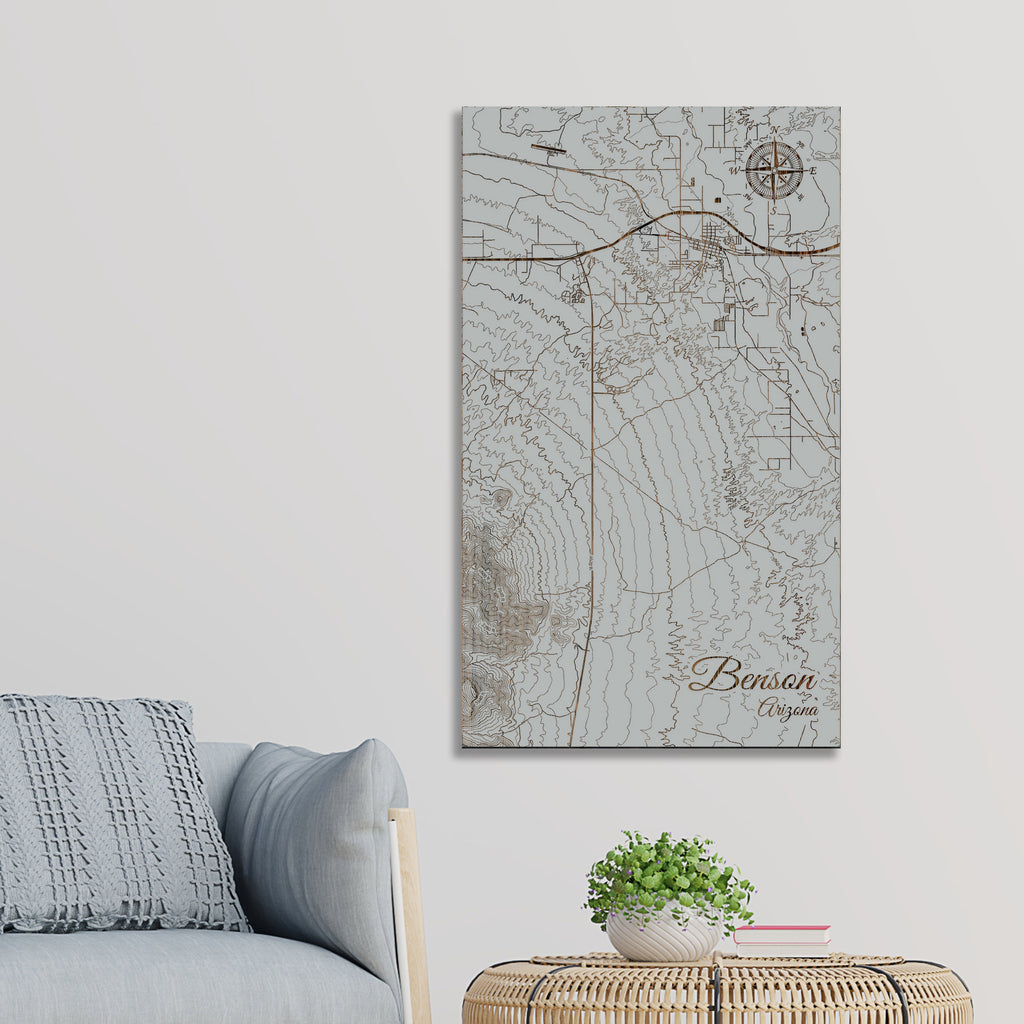 鉛筆画「A road to Arizona」　B5大サイズ Benson, Arizona Street Map