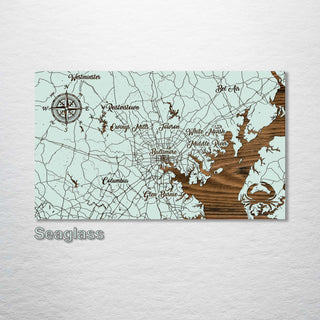 Baltimore, Maryland Whimsical Map - Fire & Pine