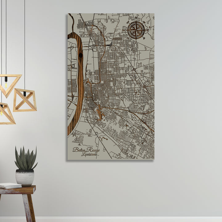 Baton Rouge, Louisiana Street Map - Fire & Pine