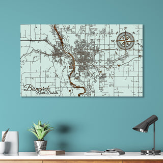 Bismarck, North Dakota Street Map - Fire & Pine
