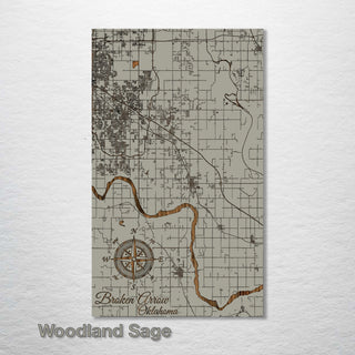 Broken Arrow, Oklahoma Street Map - Fire & Pine