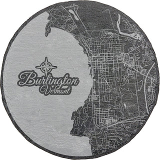 Burlington, Vermont Round Slate Coaster