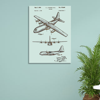C130 Airplane US Patent - Fire & Pine