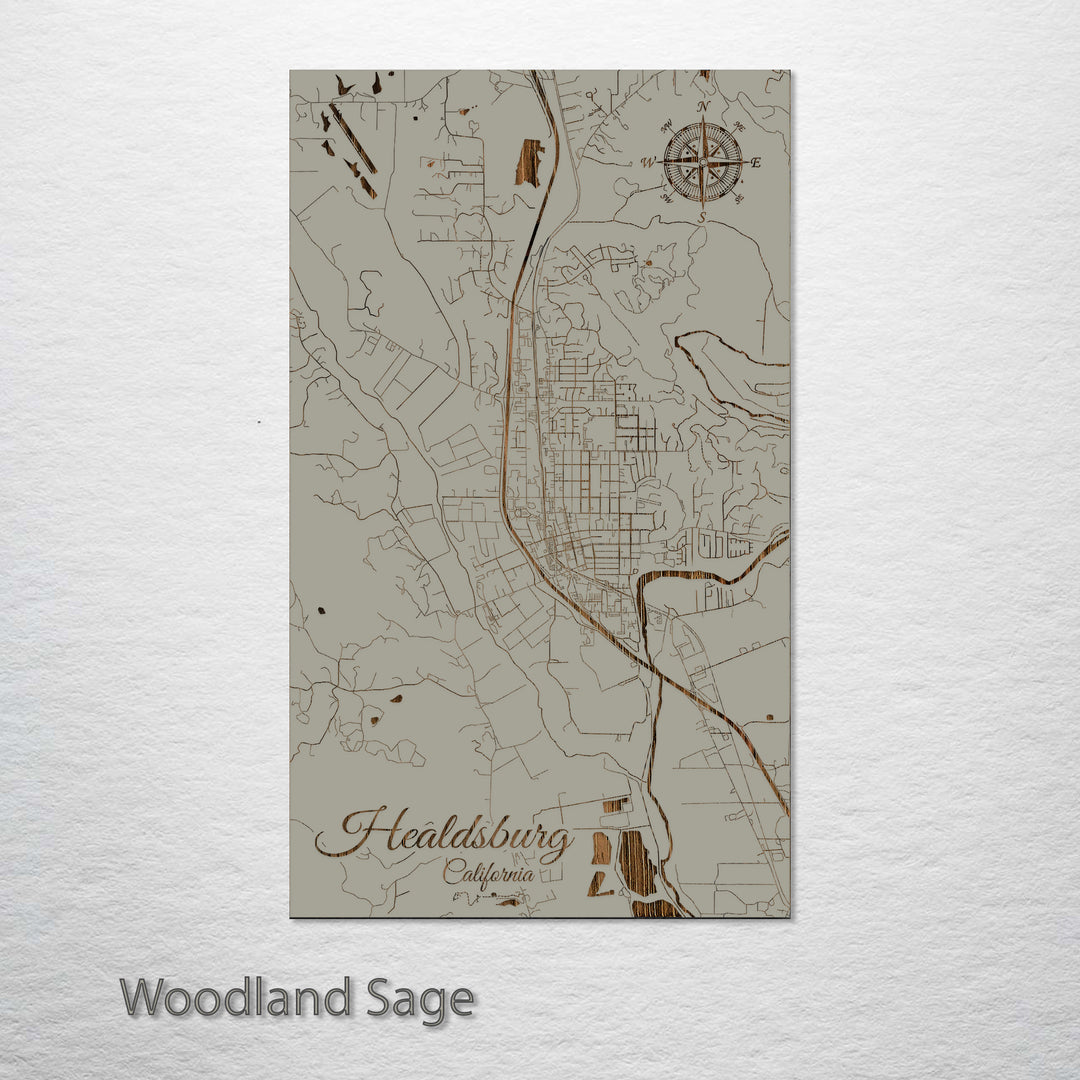 Healdsburg, California Street Map