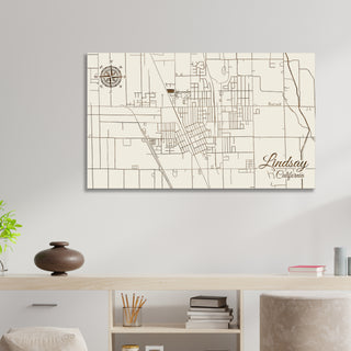 Lindsay, California Street Map