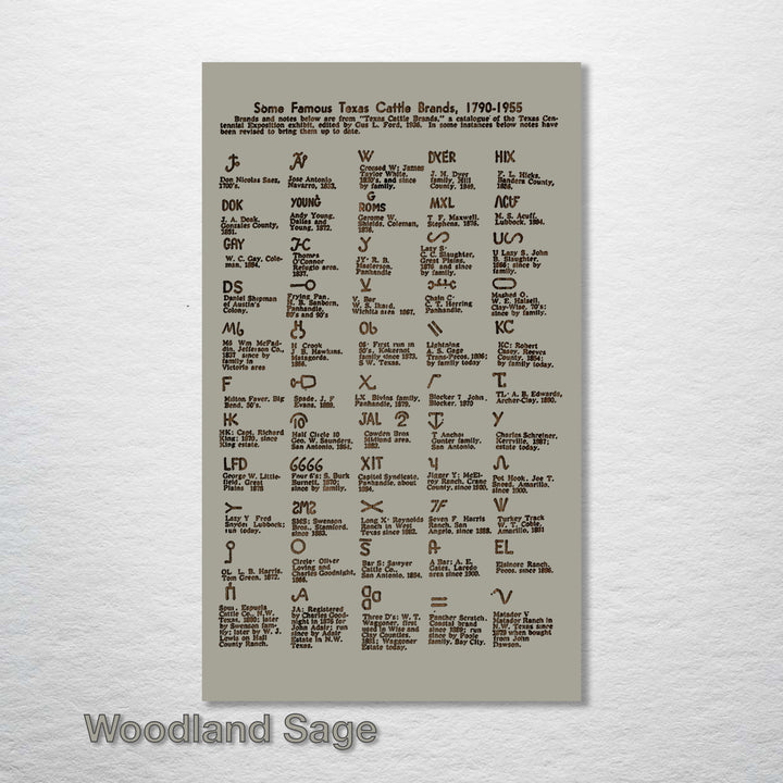 Texas Cattle Brands - Fire & Pine