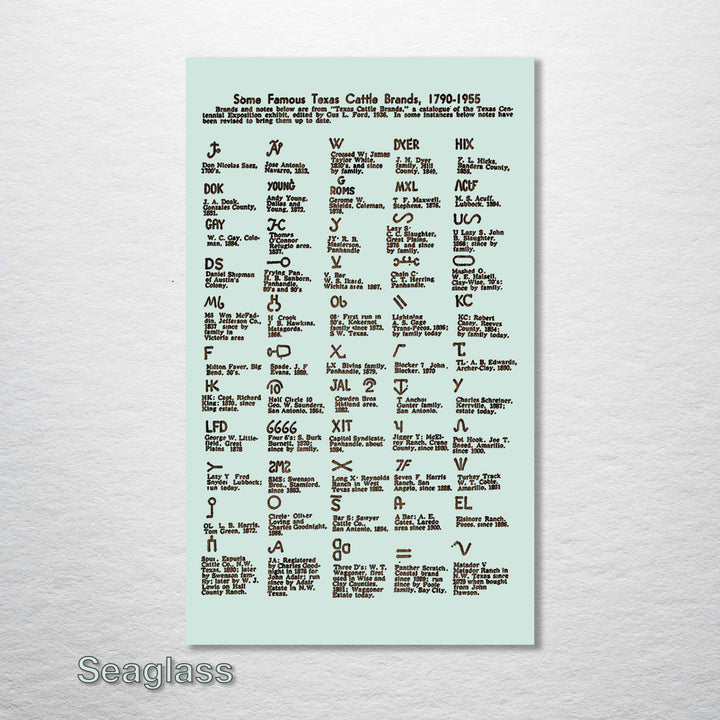 Texas Cattle Brands - Fire & Pine