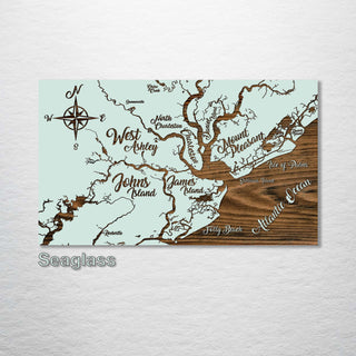 Charleston, South Carolina Whimsical Map - Fire & Pine