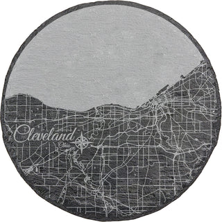 Cleveland, Ohio Round Slate Coaster