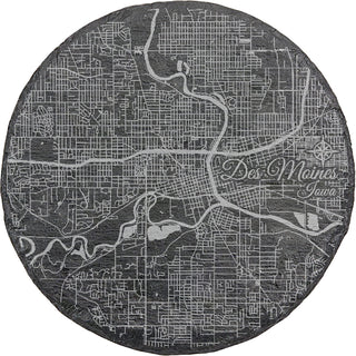 Des Moines, IA Round Slate Coaster