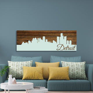 Detroit, Michigan Skyline - Fire & Pine