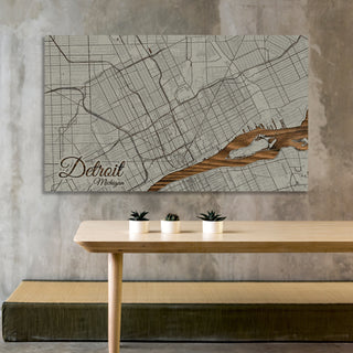 Detroit, Michigan Street Map - Fire & Pine