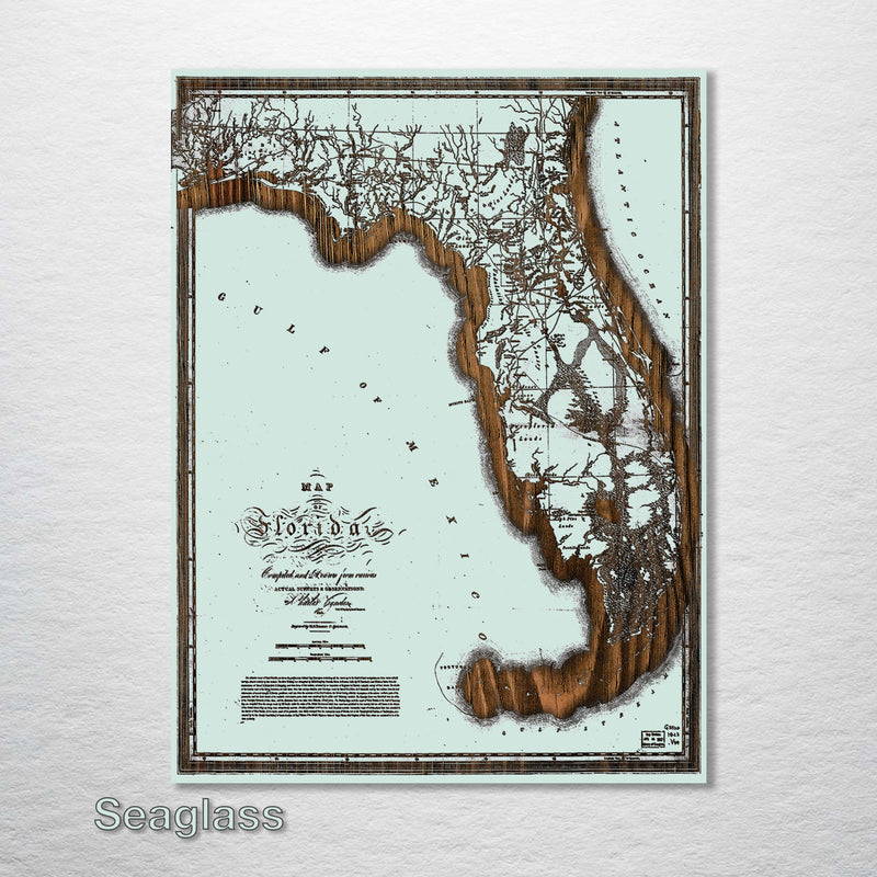 Historic Map of Florida 1823 - Fire & Pine