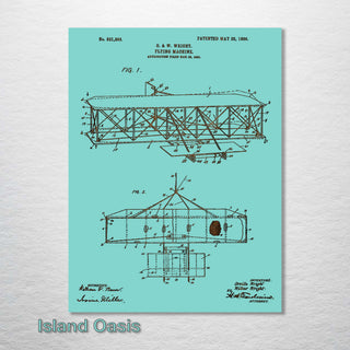 Wright Brother's Flying Machine US Patent - Fire & Pine