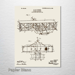 Wright Brother's Flying Machine US Patent - Fire & Pine