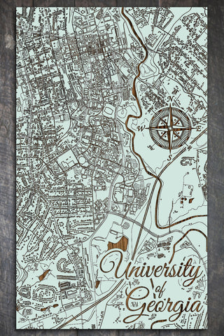 Exclusive - University of Georgia Engraved Wood Wall Map