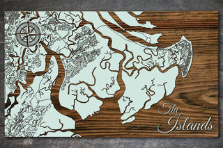 Exclusive - GG The Islands Engraved Wood Wall Map