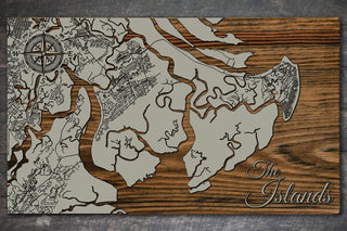 Exclusive - GG The Islands Engraved Wood Wall Map