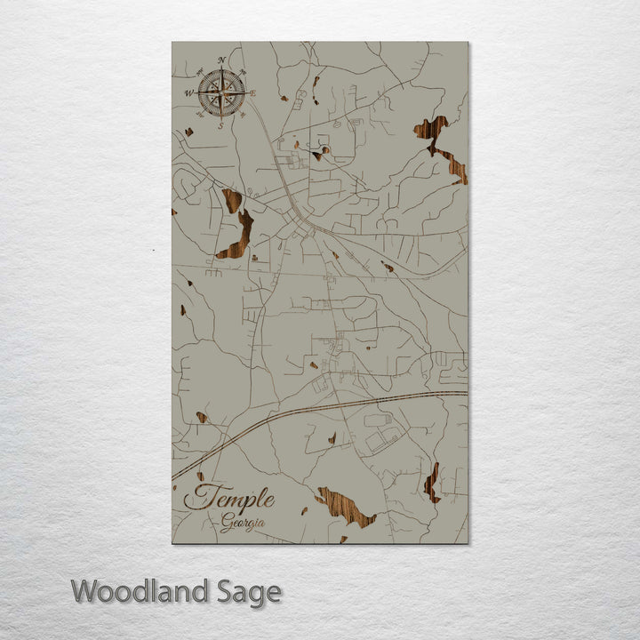 Temple, Georgia Street Map