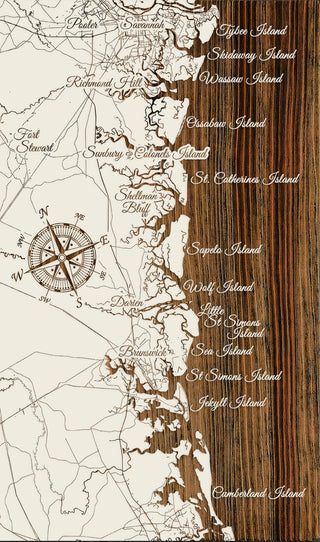 Exclusive - GA Coast GGWI Exclusive, GA Engraved Wood Wall Map