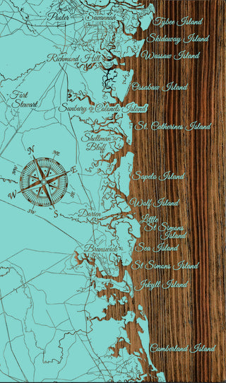 Exclusive - GA Coast GGWI Exclusive, GA Engraved Wood Wall Map