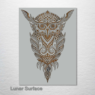 Geometric Owl Abstract - Fire & Pine