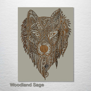 Geometric Wolf Abstract - Fire & Pine