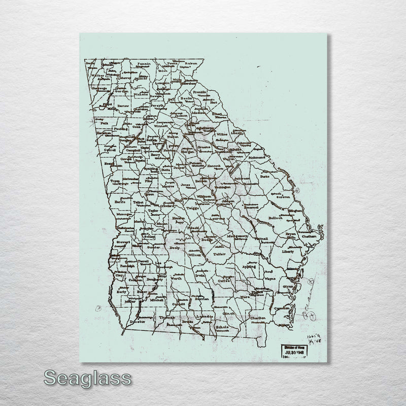 Georgia County Map 1893 - Fire & Pine