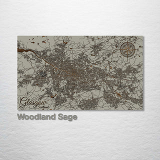 Glasgow, Scotland Street Map - Fire & Pine