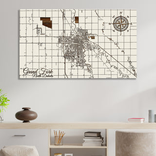 Grand Fork, North Dakota Street Map - Fire & Pine
