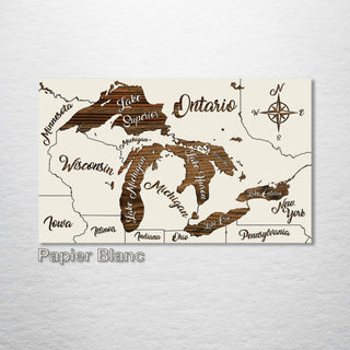 Great Lakes Whimsical Map - Fire & Pine