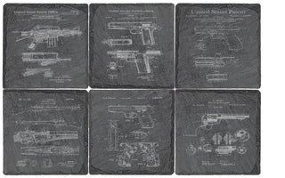 Exclusive - Guns Coaster Slate SQ Coaster Set