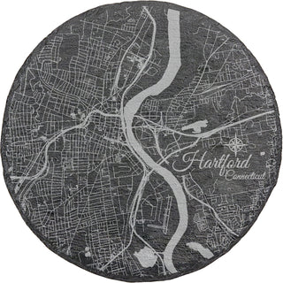 Hartford, Connecticut Round Slate Coaster