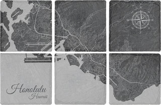 Honolulu, HI Square Slate Coaster