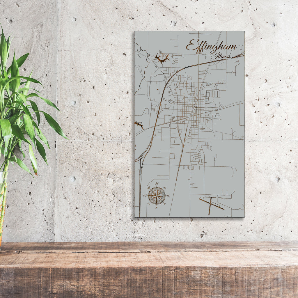 Effingham, Illinois Street Map – Fire & Pine
