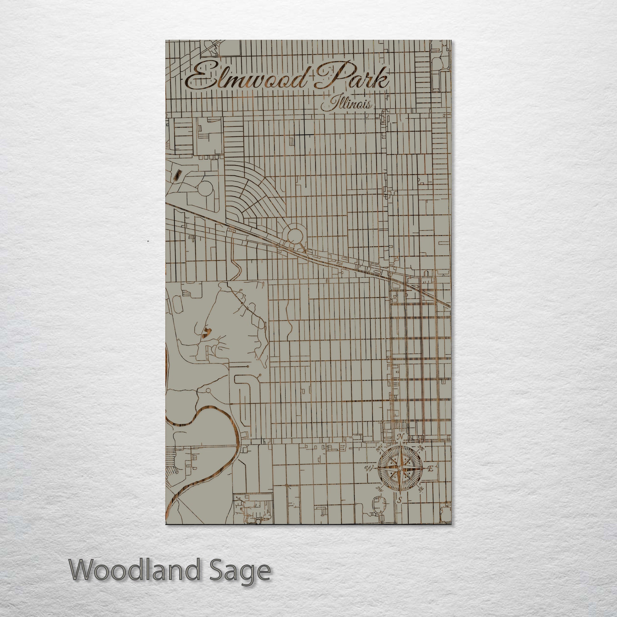 Elmwood Park, Illinois Street Map – Fire &amp; Pine