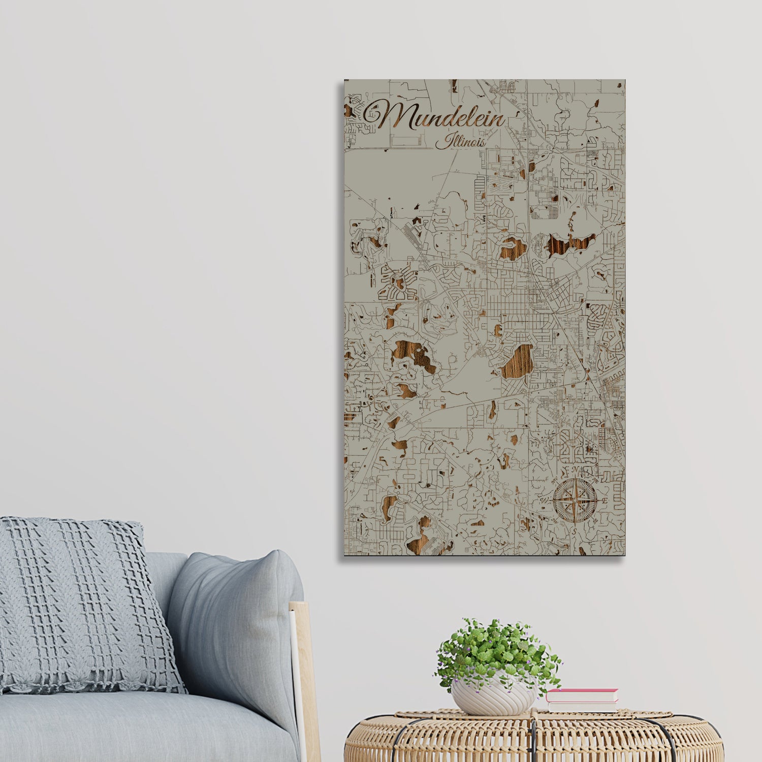 Mundelein, Illinois Street Map Fire & Pine