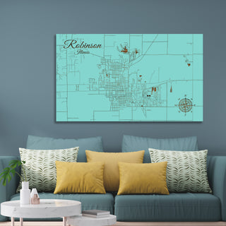 Robinson, Illinois Street Map