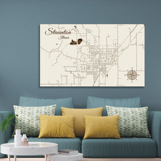 Staunton, Illinois Street Map