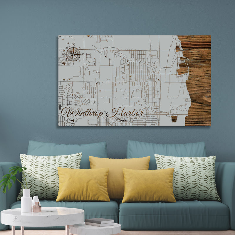 Winthrop Harbor, Illinois Street Map Fire & Pine