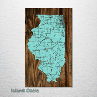 Illinois Isolated Map - Fire & Pine