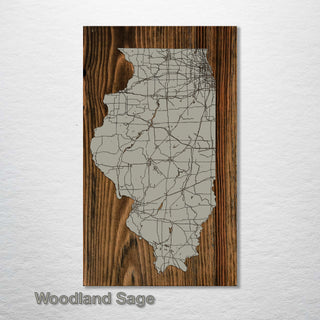 Illinois Isolated Map - Fire & Pine