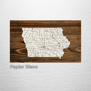 Iowa Isolated Map - Fire & Pine