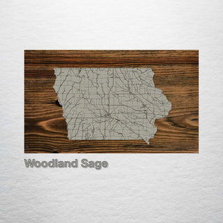 Iowa Isolated Map - Fire & Pine