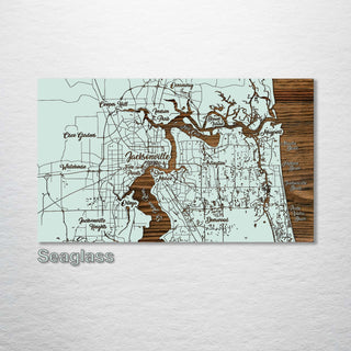 Jacksonville, Florida Whimsical Map - Fire & Pine